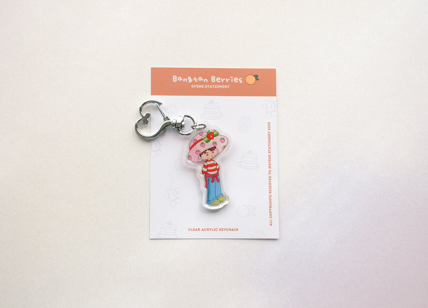 Bangtan Berries ‘ Strawberry Hope’ Clear Acrylic Keychain