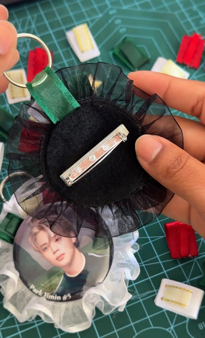 Bangtan MX Collection | Button Ribbon Keychain/Pin Combo