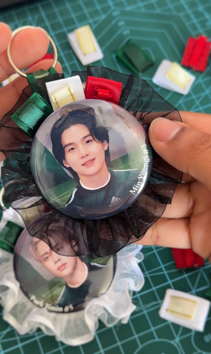 Bangtan MX Collection | Button Ribbon Keychain/Pin Combo