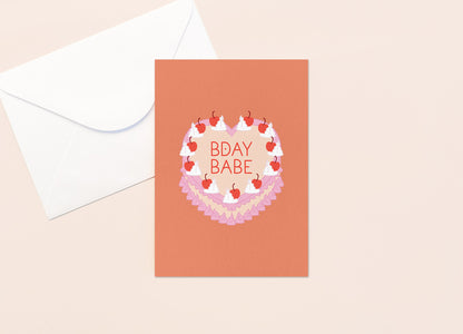 Bday Babe Birthday Cake | Greeting Card