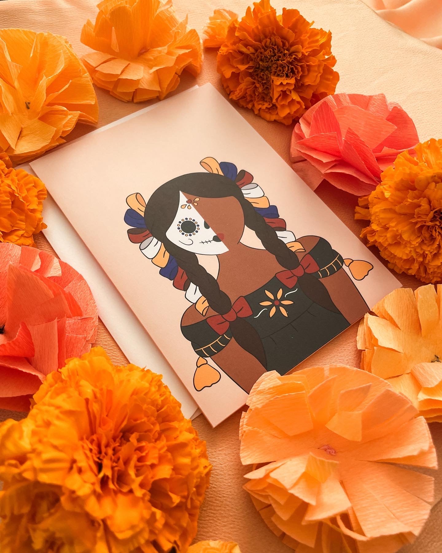 La Calavera Linda Mexican Doll | Greeting Card