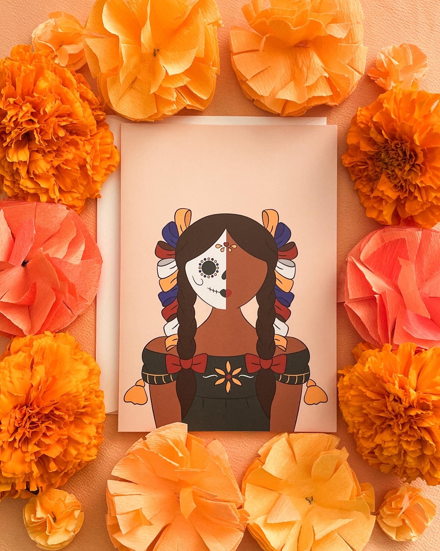 La Calavera Linda Mexican Doll | Greeting Card