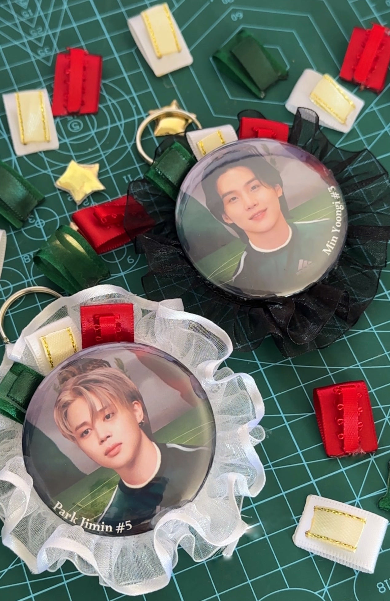 Bangtan MX Collection | Button Ribbon Keychain/Pin Combo