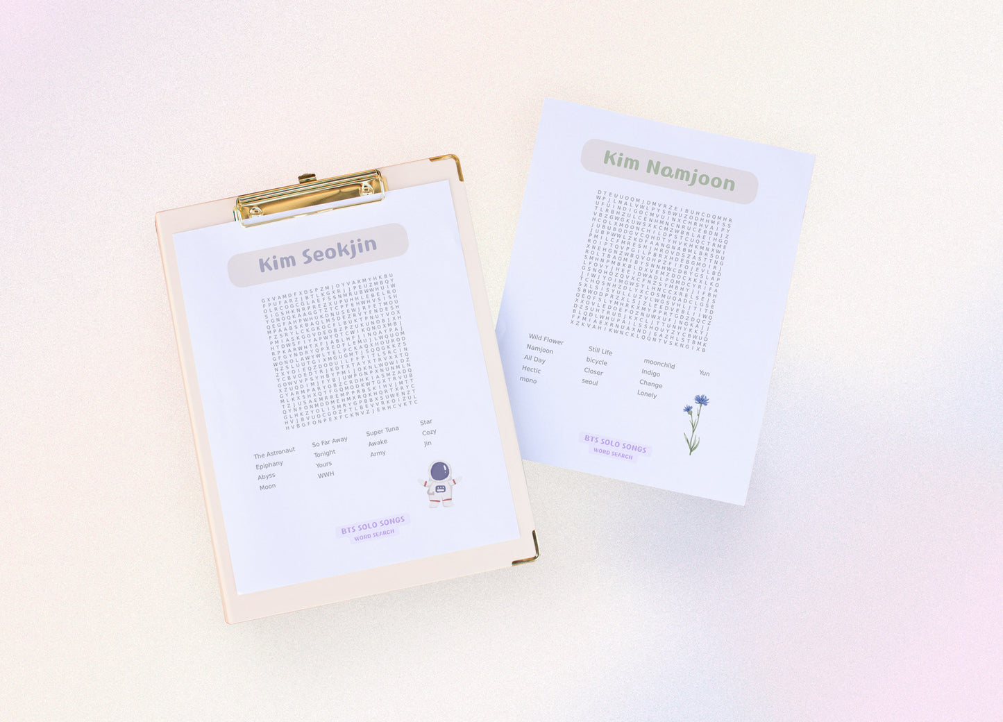 BTS Word Search Puzzle (Solo Songs Edition) | Digital Download