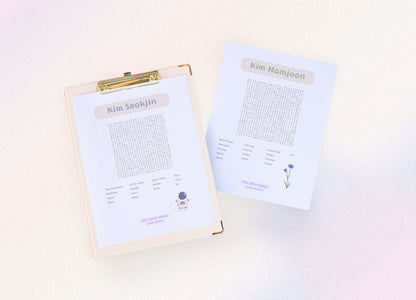 BTS Word Search Puzzle (Solo Songs Edition) | Digital Download