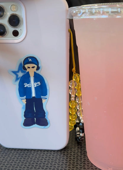 Baseball Boy Vinyl Sticker | Weatherproof