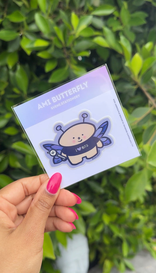 BTS AMI Butterfly Vinyl Sticker | Weatherproof
