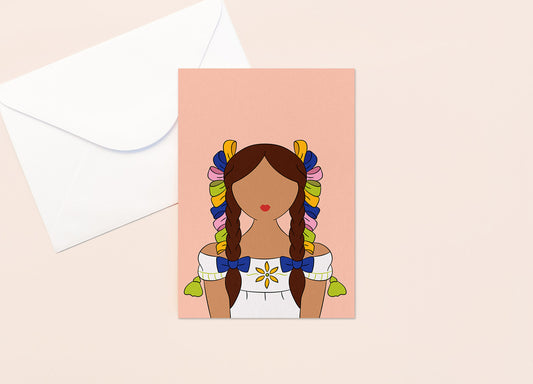 Isabella La Guarecita Mexican Doll | Greeting Card