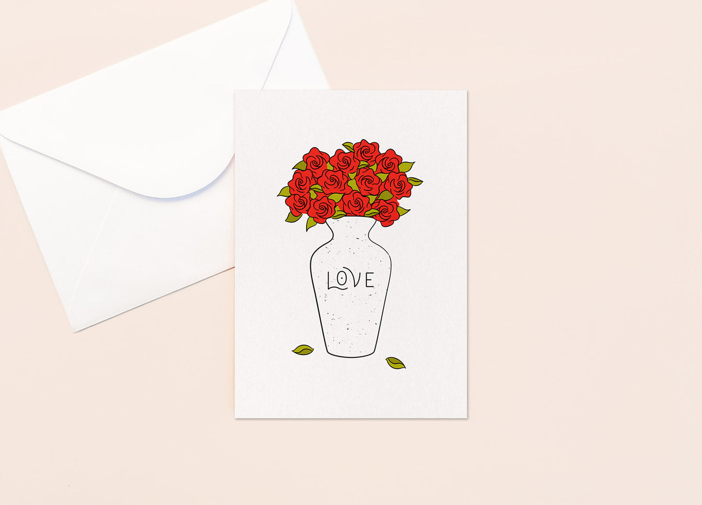 Fresh Cut Red Roses | Greeting Card