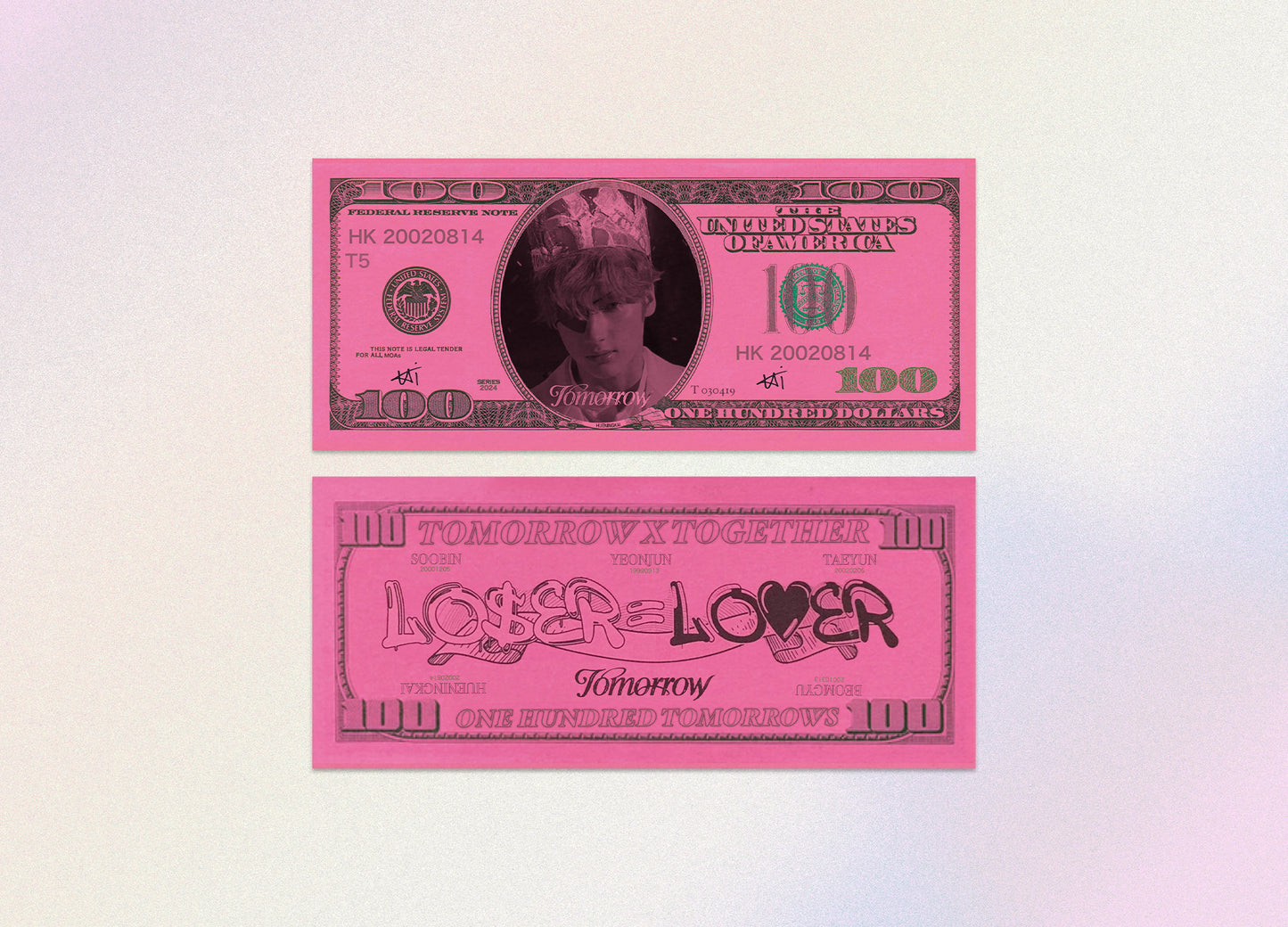 TXT Romantic Lovers Bank Note  |  Art Print ... [ B GRADE ]