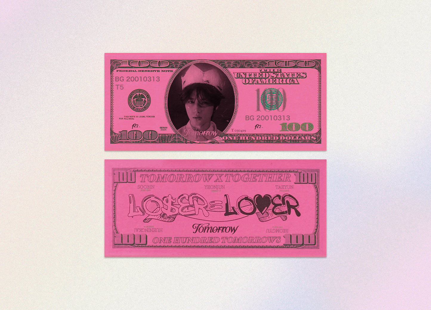 TXT Romantic Lovers Bank Note  |  Art Print ... [ B GRADE ]