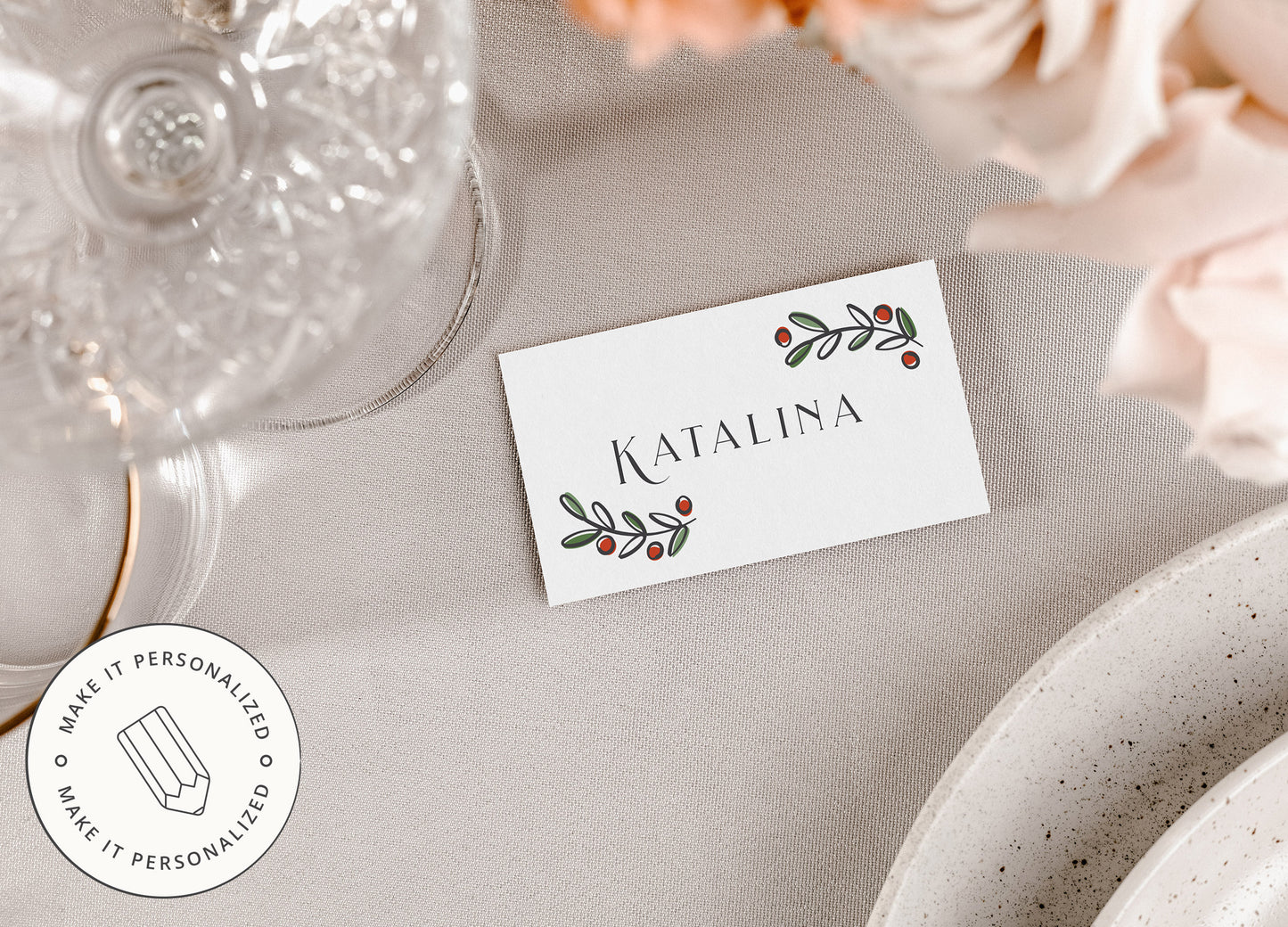 Winter Dining Conversation & Name Cards - Ice Breaker Printable | Free Personalization
