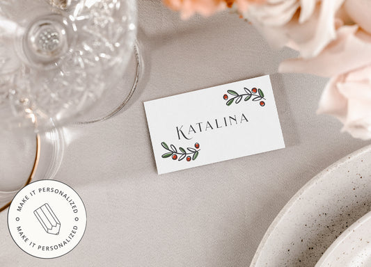 Winter Dining Conversation & Name Cards - Ice Breaker Printable | Free Personalization