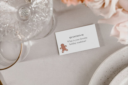 Winter Dining Conversation & Name Cards - Ice Breaker Printable | Free Personalization