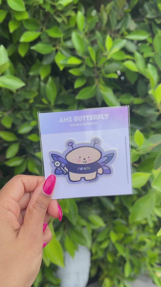 BTS AMI Butterfly Vinyl Sticker | Weatherproof